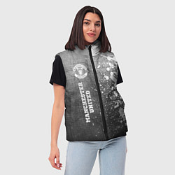 Женский жилет Manchester United - grey gradient по-вертикали, цвет: 3D-черный — фото 2