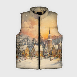 Женский жилет Новогодний небольшой городок