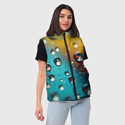 Женский жилет Крупные капли на цветном фоне, цвет: 3D-светло-серый — фото 2