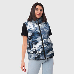 Женский жилет Камуфляж серо синий, цвет: 3D-черный — фото 2