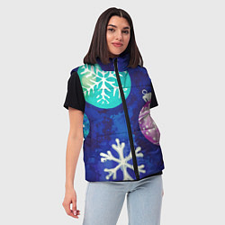 Женский жилет Новогодний узор, цвет: 3D-черный — фото 2