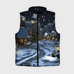 Женский жилет Ночной новогодний город