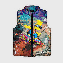 Женский жилет Bart Simpson on a skateboard - graffiti, цвет: 3D-черный