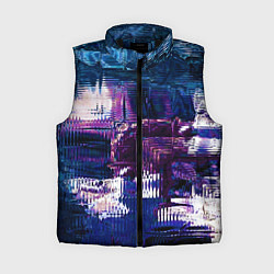 Женский жилет Глитч текстура - искаженное пространство, цвет: 3D-черный