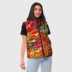 Женский жилет Неоновый хаос, цвет: 3D-черный — фото 2