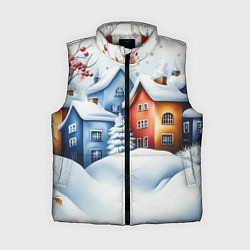 Женский жилет Зимний новогодний городской пейзаж