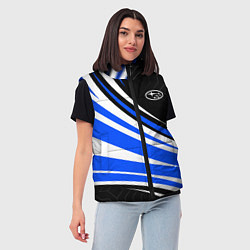 Женский жилет Субару - бело-синий, цвет: 3D-красный — фото 2