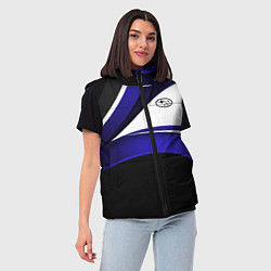 Женский жилет Субару - белая волна, цвет: 3D-черный — фото 2