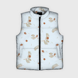 Женский жилет Зимние ветки сосны и шишки, цвет: 3D-светло-серый