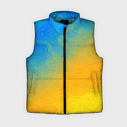 Женский жилет Желто голубой градиент, цвет: 3D-светло-серый