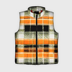 Женский жилет Белые полосы на чёрно-жёлтом фоне, цвет: 3D-красный