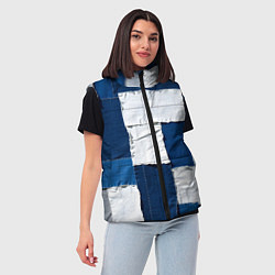 Женский жилет Джинсовый пэчворк, цвет: 3D-черный — фото 2