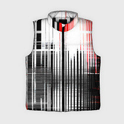 Женский жилет Красно-чёрный гранж на белом фоне, цвет: 3D-черный