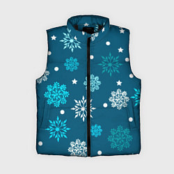 Женский жилет Резные снежинки, цвет: 3D-черный