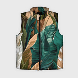 Женский жилет Крупные листья в тропиках