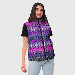 Женский жилет Сиренево-розовый узоры, цвет: 3D-светло-серый — фото 2