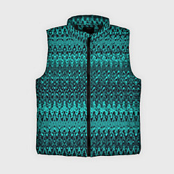 Женский жилет Бирюзовый узоры, цвет: 3D-черный