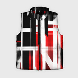 Женский жилет Чёрно-красные вертикальные и горизонтальные полосы, цвет: 3D-красный