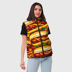 Женский жилет Хот-доги, цвет: 3D-черный — фото 2