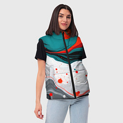Женский жилет Эбру красочная абстракция, цвет: 3D-черный — фото 2
