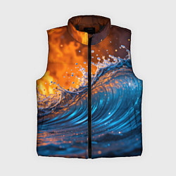 Женский жилет Волна и огонь, цвет: 3D-черный