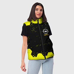 Женский жилет Opel auto hexagon steel, цвет: 3D-черный — фото 2