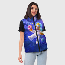 Женский жилет Homer Simpson is a brave astronaut, цвет: 3D-красный — фото 2