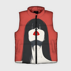 Женский жилет Девушка на красном фоне, цвет: 3D-красный