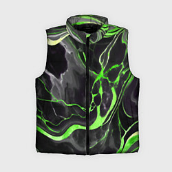 Женский жилет Зелёно-чёрный мрамор, цвет: 3D-черный