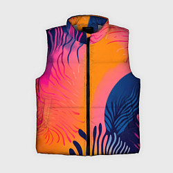 Женский жилет Векторная абстракция с растениями - нейросеть, цвет: 3D-светло-серый