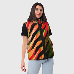 Женский жилет Красно-чёрная абстракция, цвет: 3D-черный — фото 2