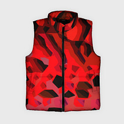 Женский жилет Чёрно-красная пористая абстракция, цвет: 3D-черный