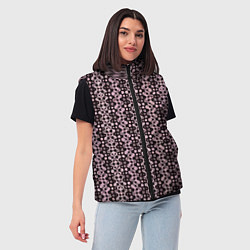 Женский жилет Тёмный пыльно-розовый паттерн с узором, цвет: 3D-черный — фото 2