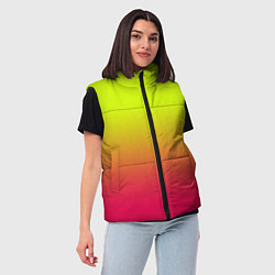 Женский жилет Градиент салатовый в розовый, цвет: 3D-черный — фото 2