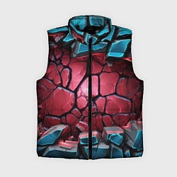 Женский жилет Объемные слои разбитых плит, цвет: 3D-черный