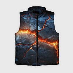 Женский жилет Черная треснутая плита - текстура, цвет: 3D-черный