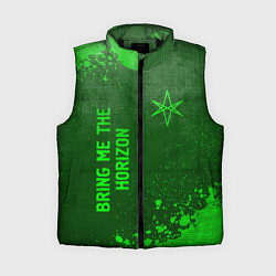 Женский жилет Bring Me the Horizon - green gradient вертикально