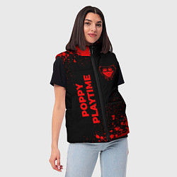 Женский жилет Poppy Playtime - red gradient вертикально, цвет: 3D-черный — фото 2