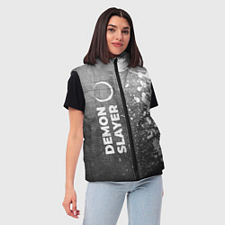 Женский жилет Demon Slayer - grey gradient по-вертикали, цвет: 3D-черный — фото 2