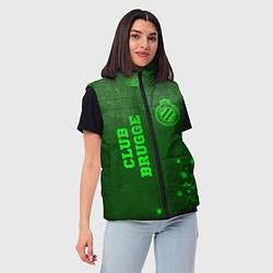 Женский жилет Club Brugge - green gradient вертикально, цвет: 3D-черный — фото 2