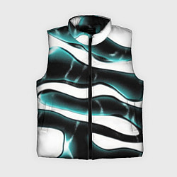 Женский жилет Абстрактный черно-зеленый камуфляж, цвет: 3D-черный