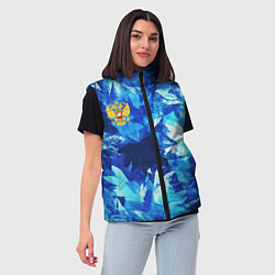Женский жилет Синий узорный камуфляж, цвет: 3D-светло-серый — фото 2