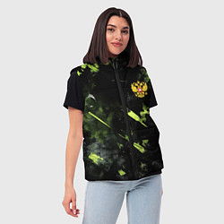 Женский жилет Зеленая краска в виде камуфляжа, цвет: 3D-красный — фото 2