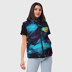 Женский жилет Герб РФ на текстурном камуфляже, цвет: 3D-красный — фото 2