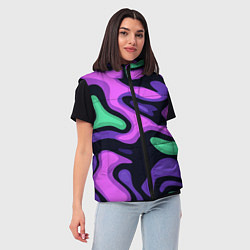 Женский жилет Разноцветный эмоциональный камуфлляж, цвет: 3D-красный — фото 2