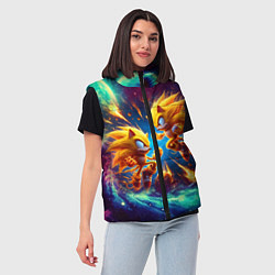 Женский жилет Битва Соника и Шэдоу в космосе в фильме, цвет: 3D-красный — фото 2