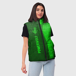 Женский жилет Powerwolf - green gradient по-вертикали, цвет: 3D-черный — фото 2