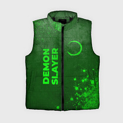 Женский жилет Demon Slayer - green gradient вертикально