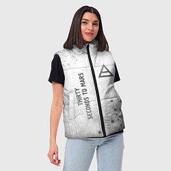 Женский жилет Thirty Seconds to Mars - white gradient вертикальн, цвет: 3D-черный — фото 2