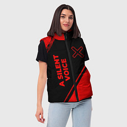 Женский жилет A Silent Voice - red gradient вертикально, цвет: 3D-черный — фото 2